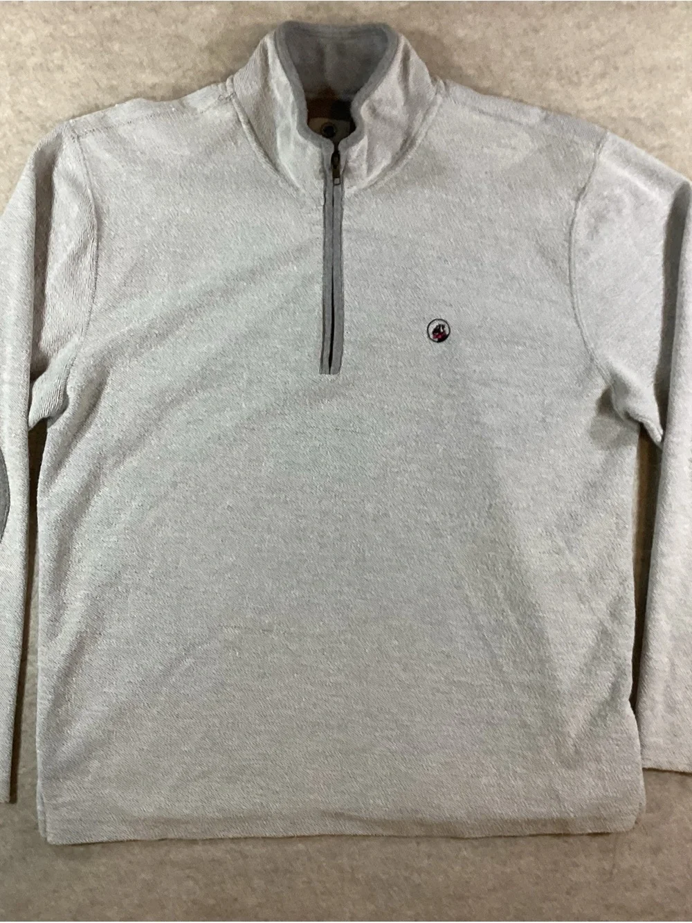 Southern Proper Light Heather Gray Quarter-Zip Sweater